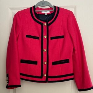 J Crew Lady Jacket Blazer Size 4 EUC Coral Pink and Navy